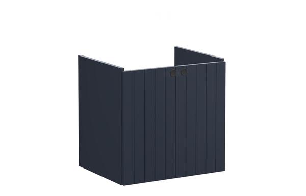 VitrA Root Groove 60cm 2 Door Wall Hung Washbasin Unit - Matt Dark Blue
