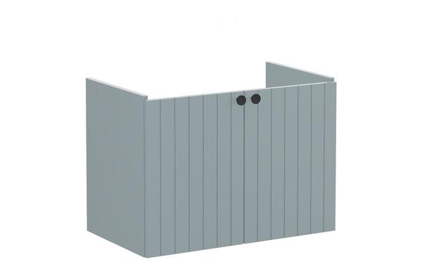VitrA Root Groove 80cm 2 Door Wall Hung Washbasin Unit - Matt Fjord Green