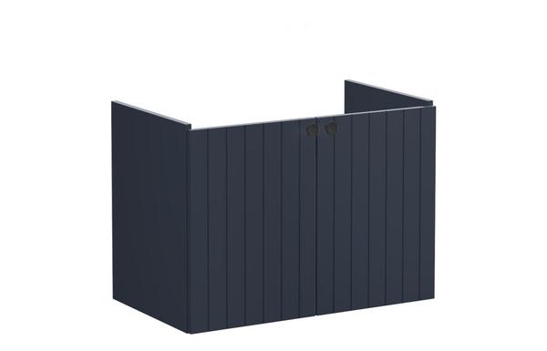 VitrA Root Groove 80cm 2 Door Wall Hung Washbasin Unit - Matt Dark Blue