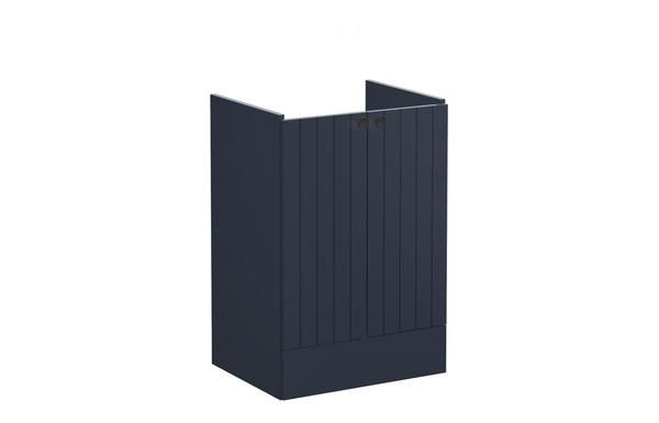 VitrA Root Groove 60cm 2 Door Floor Standing Washbasin Unit - Matt Dark Blue
