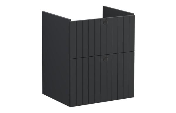 VitrA Root Groove 60cm 2 Drawer Washbasin Unit - Matt Graphite