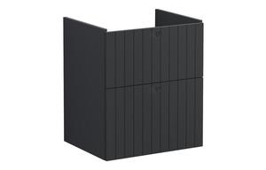 VitrA Root Groove 60cm 2 Drawer Washbasin Unit - Matt Graphite