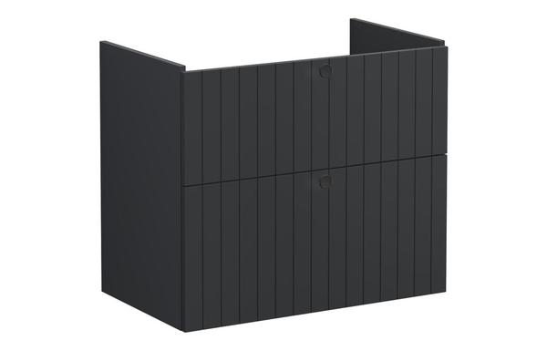 VitrA Root Groove 80cm 2 Drawer Washbasin Unit - Matt Graphite