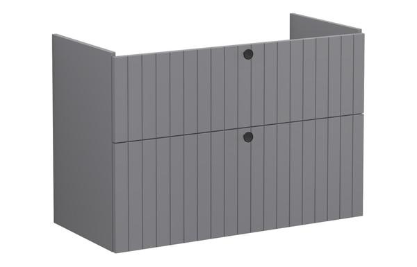VitrA Root Groove 100cm 2 Drawer Washbasin Unit - Matt Grey