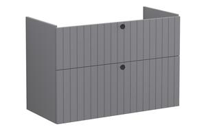 VitrA Root Groove 100cm 2 Drawer Washbasin Unit - Matt Grey