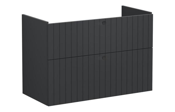 VitrA Root Groove 100cm 2 Drawer Washbasin Unit - Matt Graphite