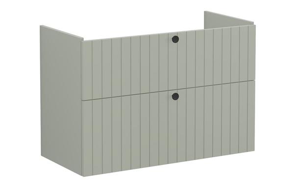 VitrA Root Groove 100cm 2 Drawer Washbasin Unit - Matt Retro Green