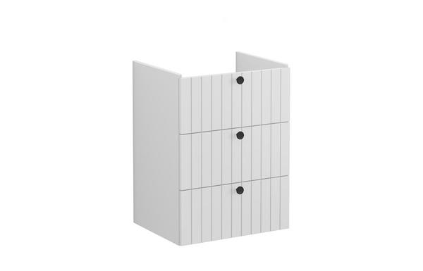 VitrA Root Groove 60cm 3 Drawer Washbasin Unit - Matt Light Grey