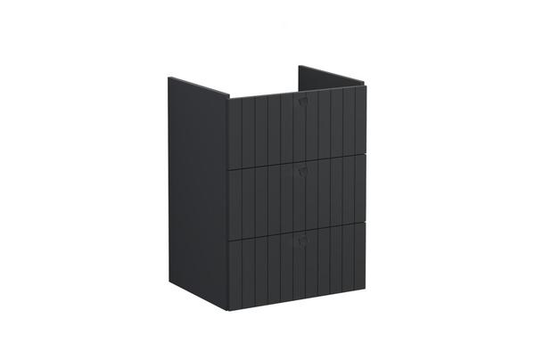 VitrA Root Groove 60cm 3 Drawer Washbasin Unit - Matt Graphite