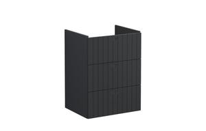 VitrA Root Groove 60cm 3 Drawer Washbasin Unit - Matt Graphite