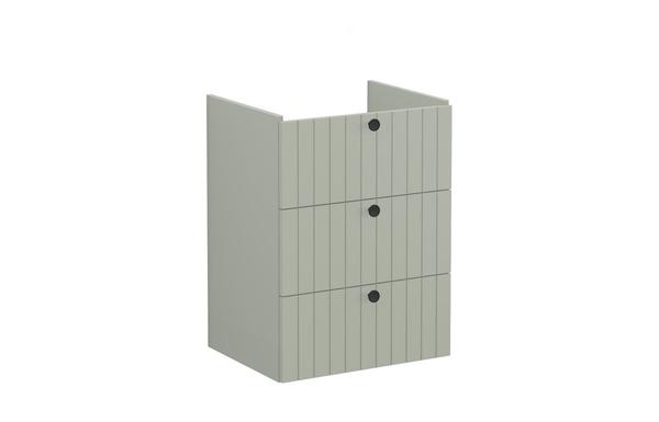 VitrA Root Groove 60cm 3 Drawer Washbasin Unit - Matt Retro Green
