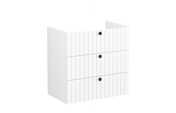 VitrA Root Groove 80cm 3 Drawer Washbasin Unit - Matt White