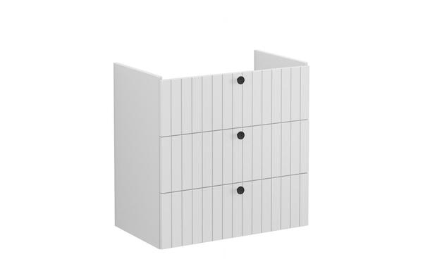 VitrA Root Groove 80cm 3 Drawer Washbasin Unit - Matt Light Grey