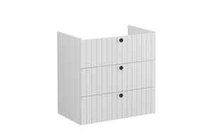 VitrA Root Groove 80cm 3 Drawer Washbasin Unit - Matt Light Grey