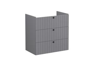 VitrA Root Groove 80cm 3 Drawer Washbasin Unit - Matt Grey