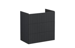VitrA Root Groove 80cm 3 Drawer Washbasin Unit - Matt Graphite
