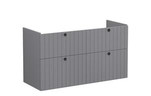 VitrA Root Groove 120cm 4 Drawer Washbasin Unit - Matt Grey