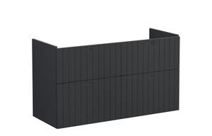 VitrA Root Groove 120cm 4 Drawer Washbasin Unit - Matt Graphite