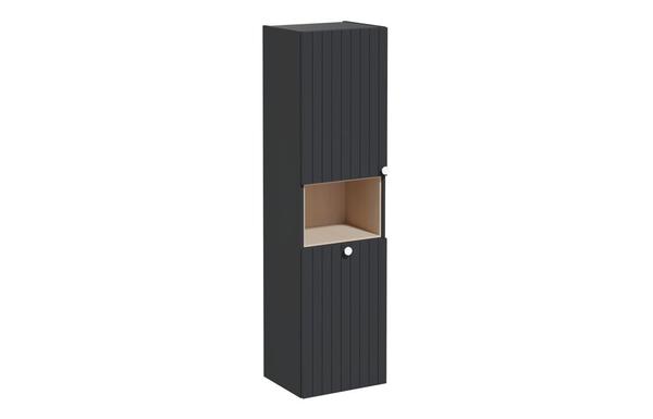 VitrA Root Groove 40cm 2 Door Semi-Tall Unit w/Laundry Basket (LH Hinge) - Matt Graphite