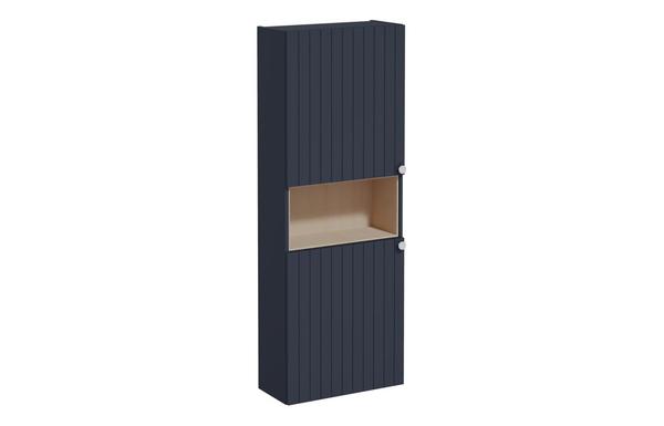 VitrA Root Groove 55cm 2 Door Semi-Tall Unit (LH Hinge) - Matt Dark Blue