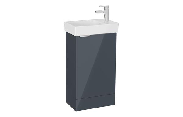 VitrA S20 Square 45cm 1 Door Floor Standing Basin Unit - High Gloss Anthracite