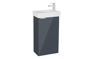 VitrA S20 Square 45cm 1 Door Floor Standing Basin Unit - High Gloss Anthracite