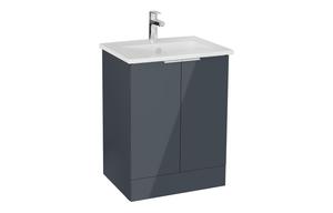 VitrA S20 Square 60cm 2 Door Floor Standing Basin Unit - High Gloss Anthracite