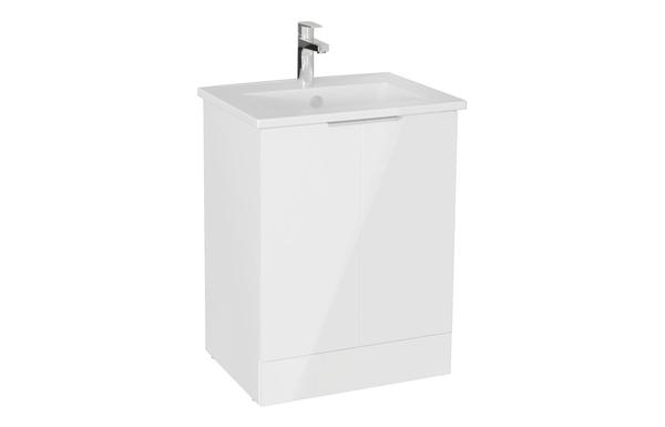 VitrA S20 Square 60cm 2 Door Floor Standing Basin Unit - High Gloss White