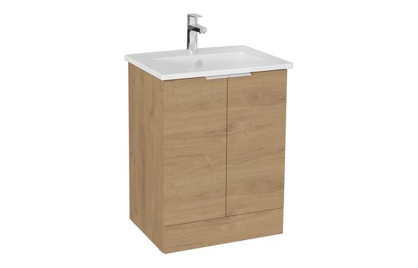 VitrA S20 Square 60cm 2 Door Floor Standing Basin Unit - Maple Oak