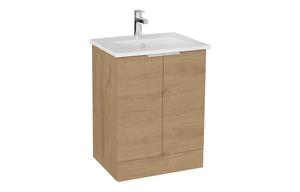 VitrA S20 Square 60cm 2 Door Floor Standing Basin Unit - Maple Oak