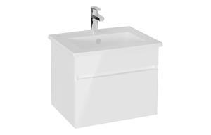 VitrA S20 Square 60cm 1 Drawer Wall Hung Basin Unit - High Gloss White