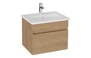 VitrA S20 Square 60cm 1 Drawer Wall Hung Basin Unit - Maple Oak
