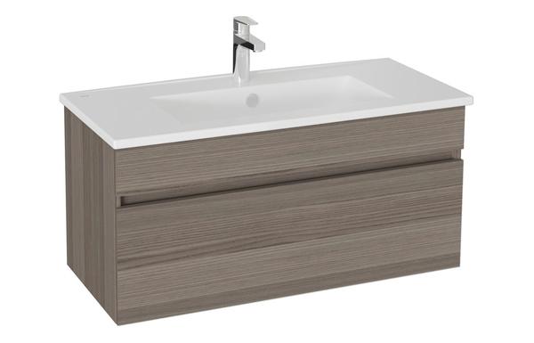 VitrA S20 Square 100cm 1 Drawer Wall Hung Basin Unit - Cordoba