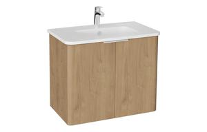 VitrA S20 Round 80cm 2 Drawer Floor Standing Basin Unit - Maple Oak