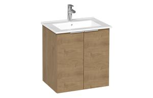 VitrA S20 Square 60cm 2 Door Wall Hung Basin Unit - Maple Oak