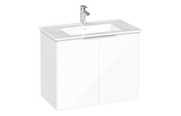 VitrA S20 Square 80cm 2 Door Wall Hung Basin Unit - High Gloss White
