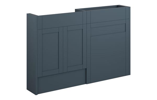 Abbi 1236mm Slim Basin & WC Unit Pack - Matt Arley Blue (Grey Cab)