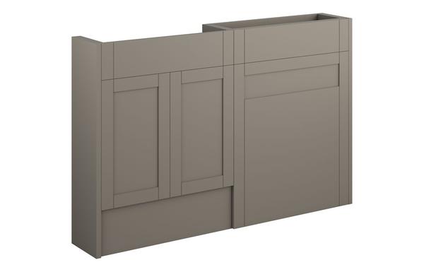 Abbi 1236mm Slim Basin & WC Unit Pack - Matt Stone (Grey Cab)
