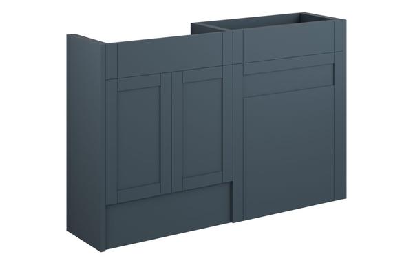 Abbi 1236mm Standard Basin & WC Unit Pack - Matt Arley Blue (Grey Cab)