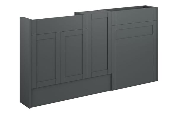 Abbi 1536mm Slim Basin  WC & 1 Door Unit Pack - Matt Graphite Grey (Grey Cab)