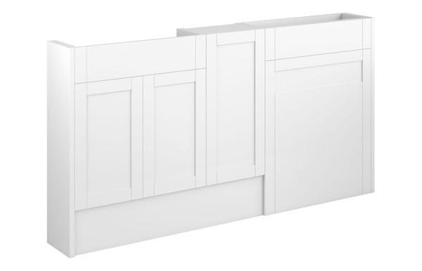 Abbi 1536mm Slim Basin  WC & 1 Door Unit Pack - Matt White (Grey Cab)