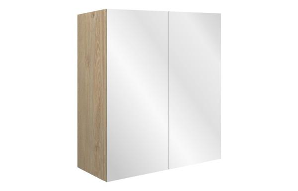 Abbi 600mm Mirrored Wall Unit - Matt Stone (Oak Cab)
