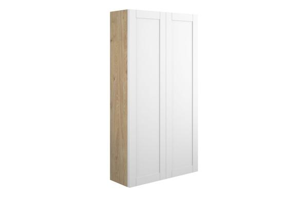 Abbi 600mm Slim 2 Door Storage Unit - Matt White (Oak Cab)