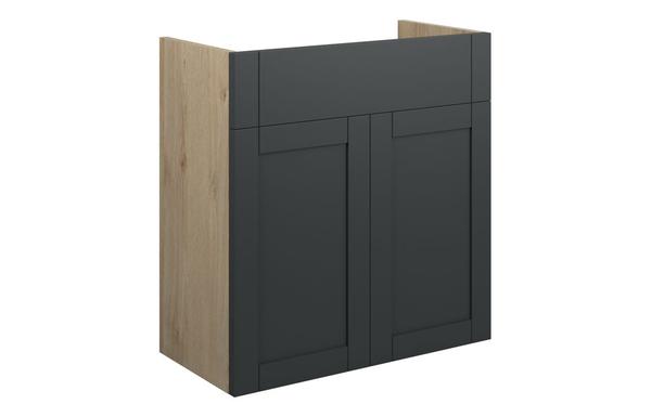 Abbi 600mm Standard Basin Unit - Matt Graphite Grey (Oak Cab)