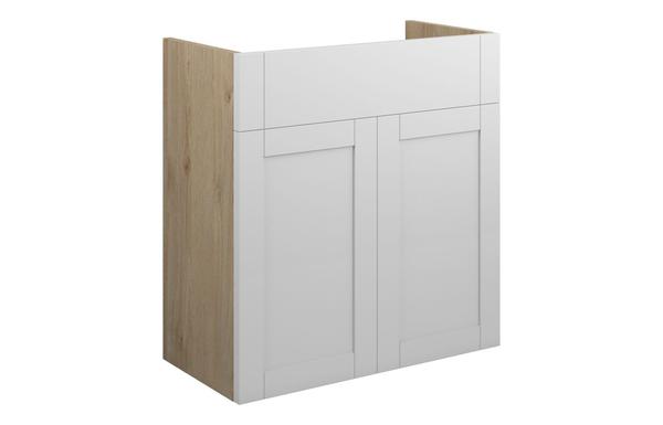Abbi 600mm Standard Basin Unit - Matt White (Oak Cab)