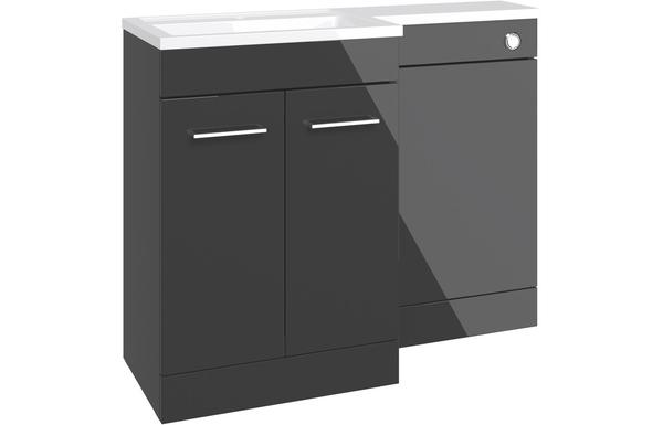 Benito 1000mm F/S L-Shape Pack & Basin (LH) - Anthracite Gloss