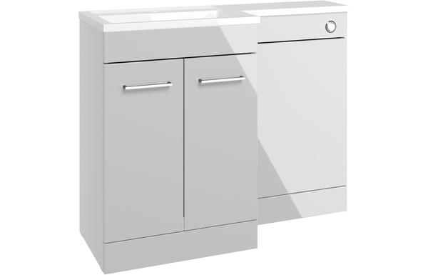 Benito 1000mm F/S L-Shape Pack & Basin (RH) - Grey Gloss