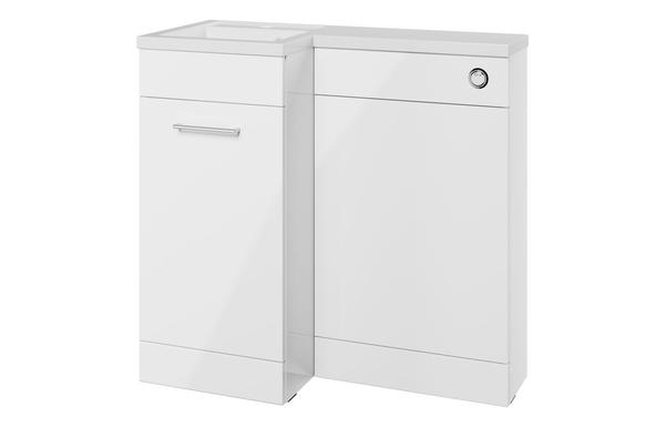 Benito 900mm F/S L-Shape Pack & Basin (LH) - White Gloss