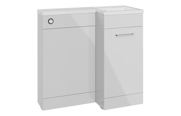 Benito 900mm F/S L-Shape Pack & Basin (RH) - Grey Gloss