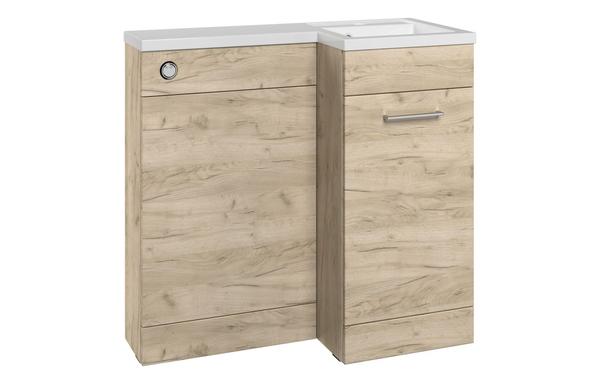 Benito 900mm F/S L-Shape Pack & Basin (RH) - Oak